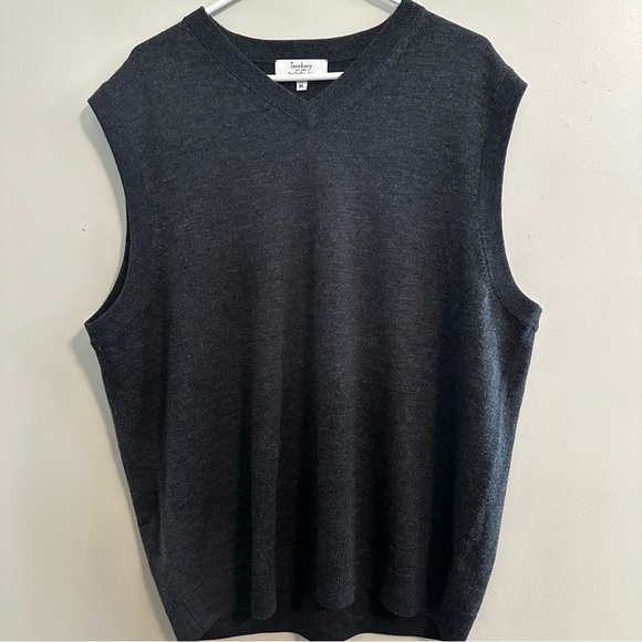 The Turnbury Vest XL 100% Extra Fine Merino Wool Sweater Gray Preppy Normalcore - Picture 1 of 5